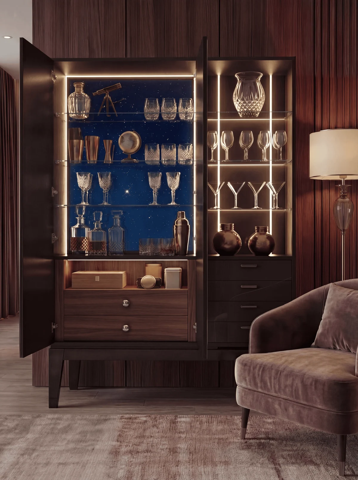 Moon buffet design detail