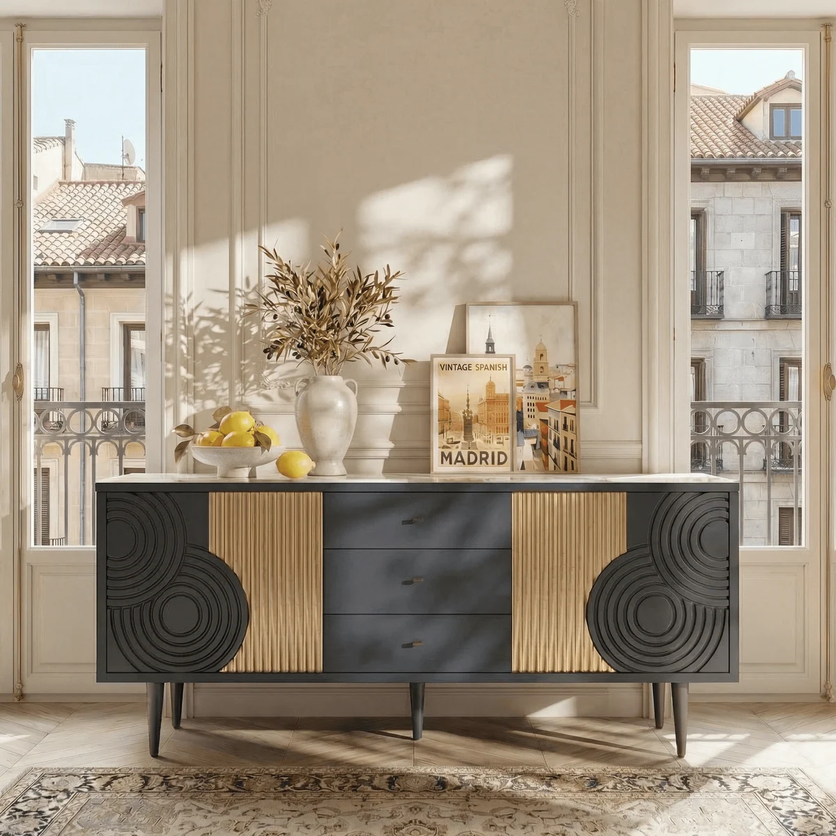 Ruyi sideboard in a light-filled interior