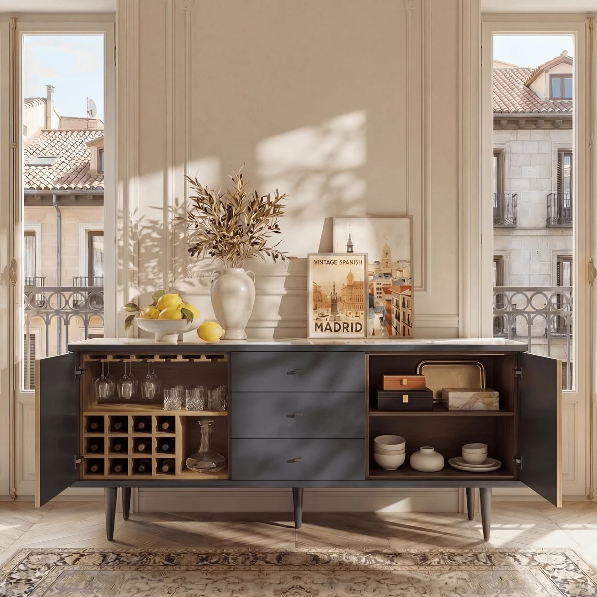 Ruyi bar configuration with open doors